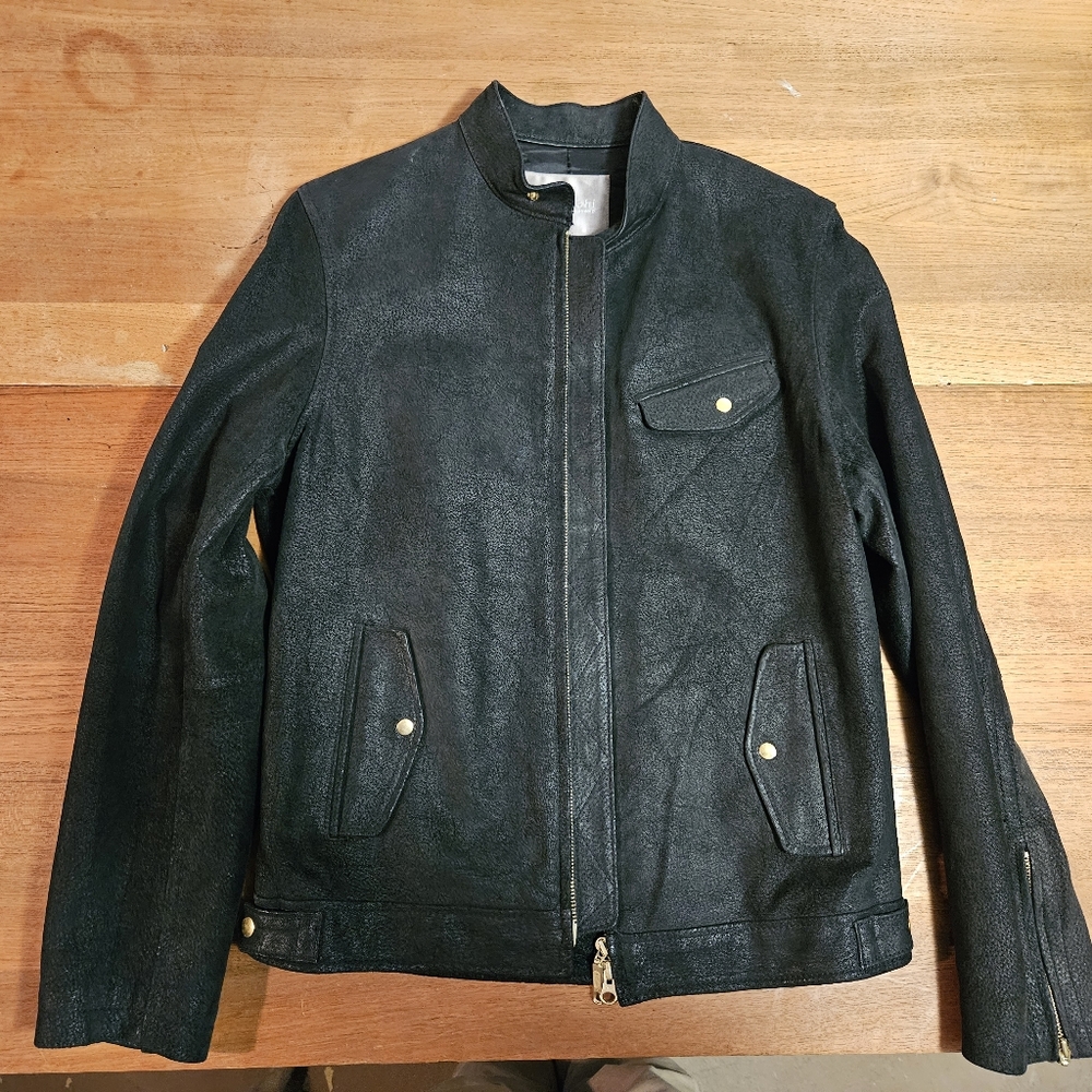 Hiromichi black leather jacket